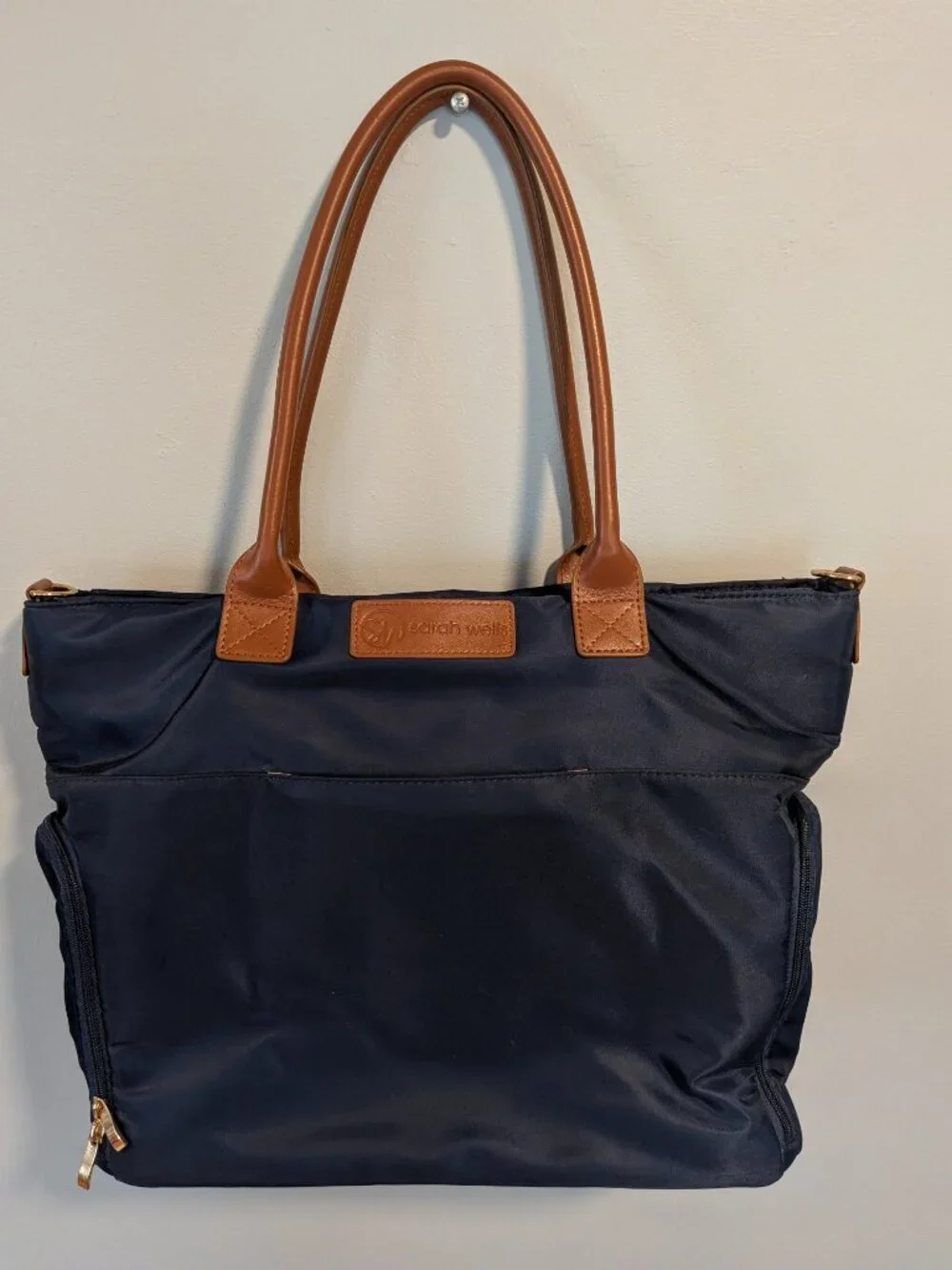 Sarah Wells Abby pumping tote bag Navy blue